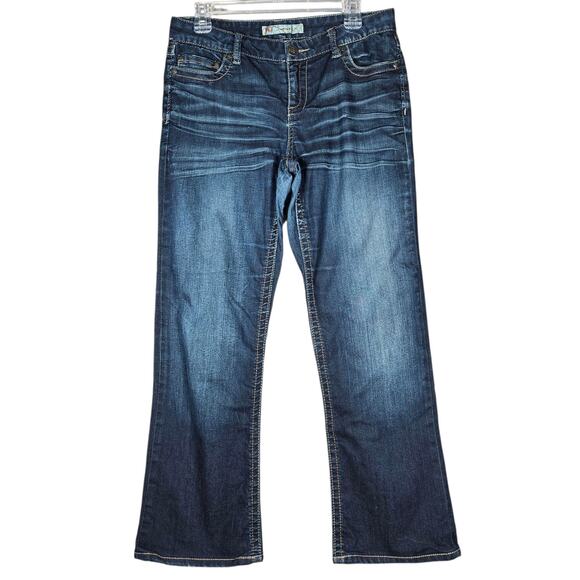 Buckle Denim - BKE Wendi Jeans Womens 29x31 Blue Bootcut Stretch Denim Mid Rise Distressed READ